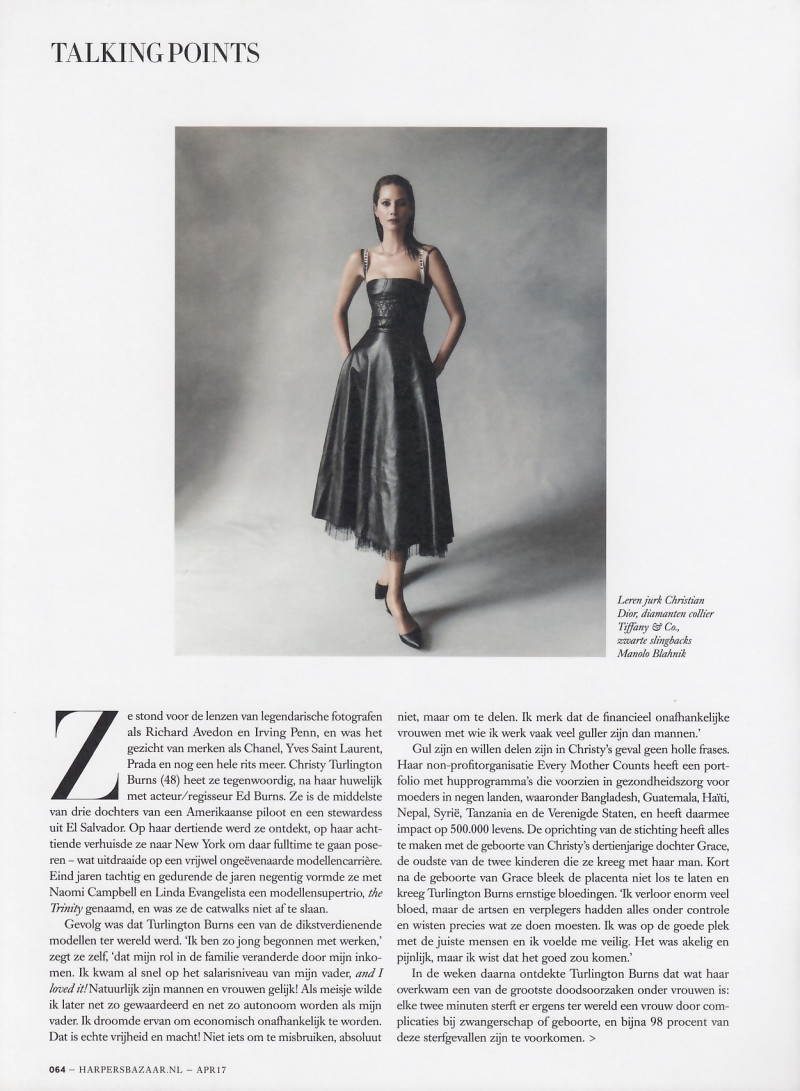 Christy Turlington featured in Talking points, April 2017