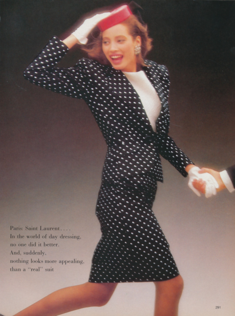 Christy Turlington featured in The lively art of couture, August 1986