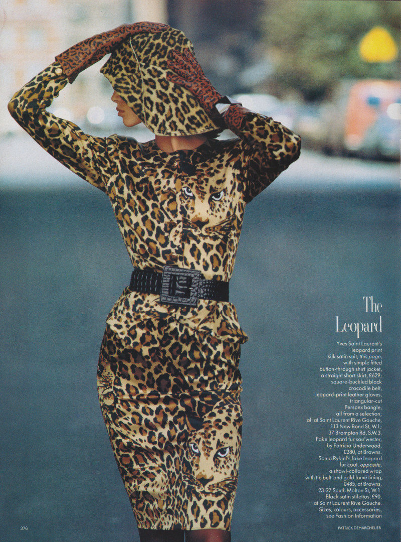 Christy Turlington featured in The leopard, September 1986