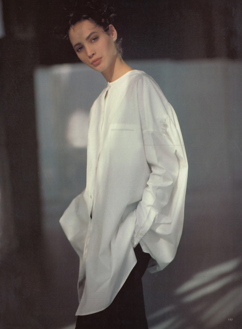 Christy Turlington featured in The enlightened holiday wardrobe, July 1986