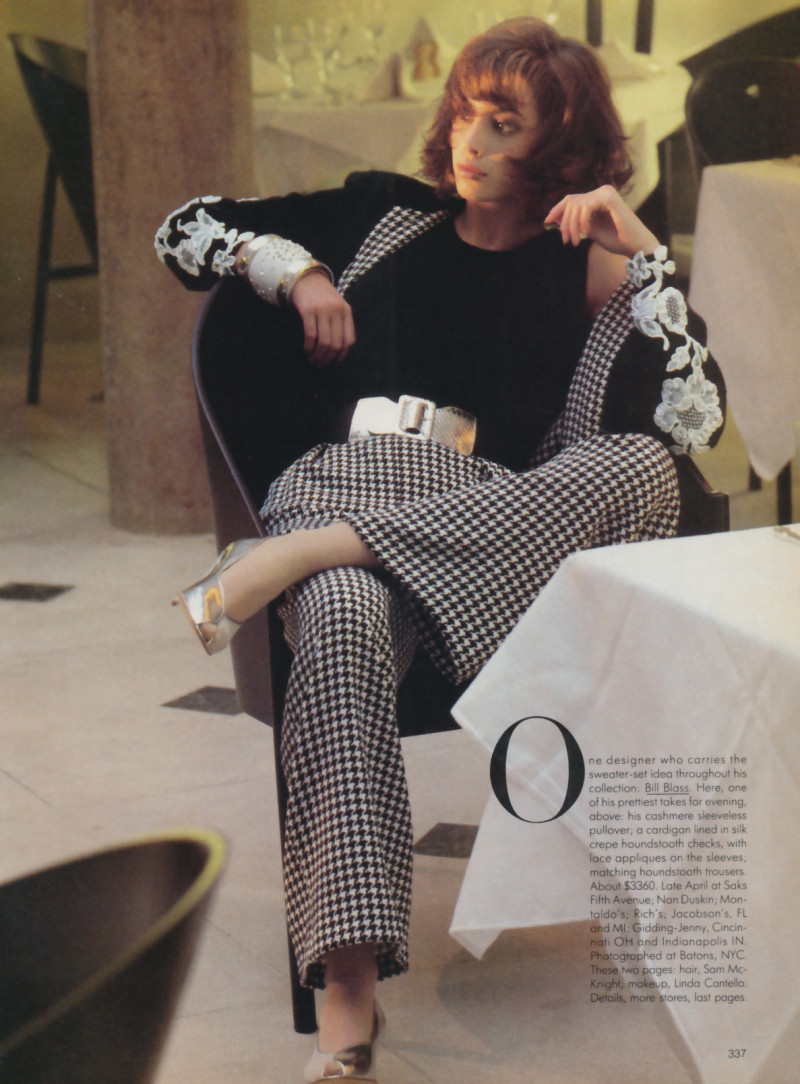 Christy Turlington featured in Sweater dressing, February 1986