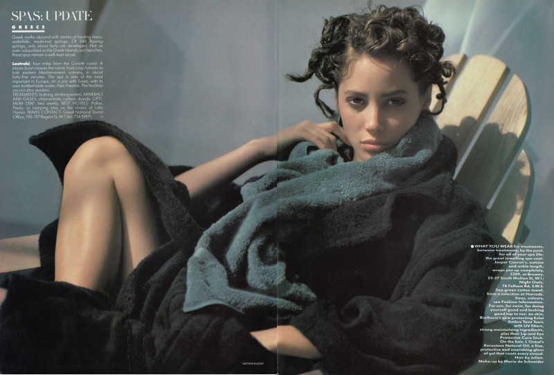 Christy Turlington featured in Spas, July 1986