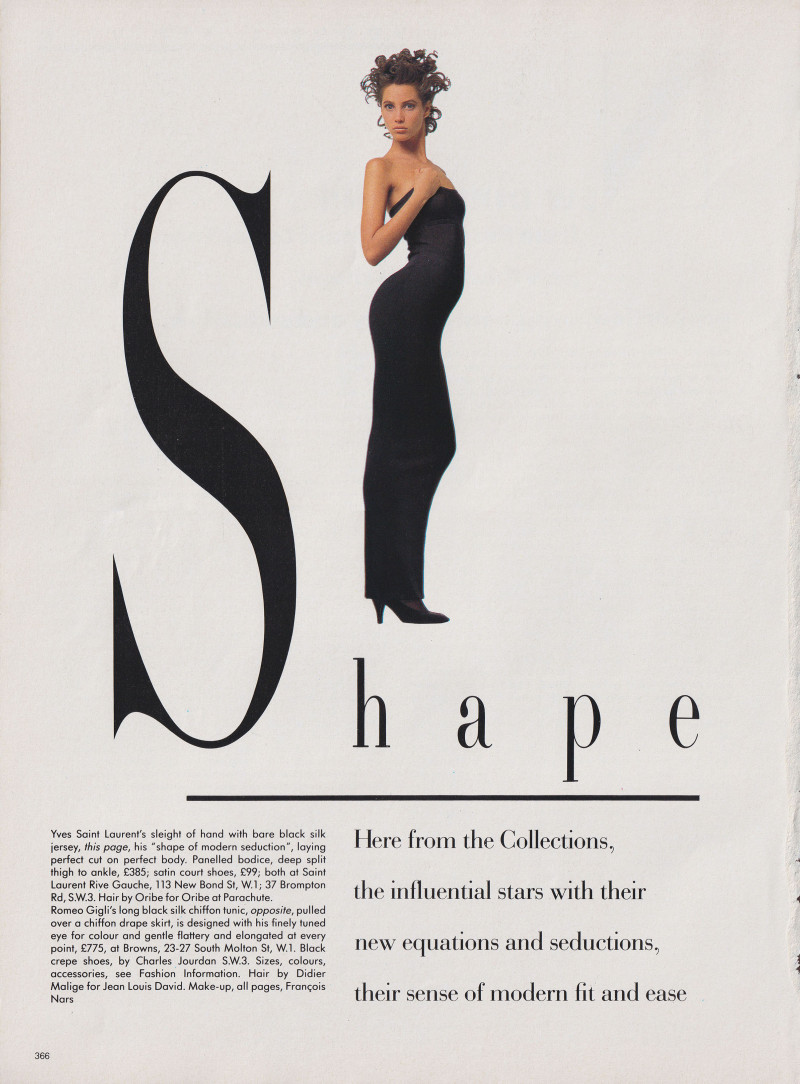 Christy Turlington featured in Shape, September 1986