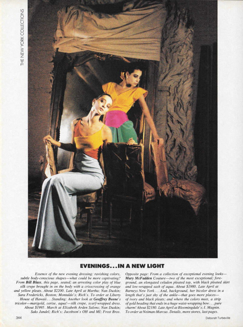 Christy Turlington featured in Evenings...In a New Light, February 1986