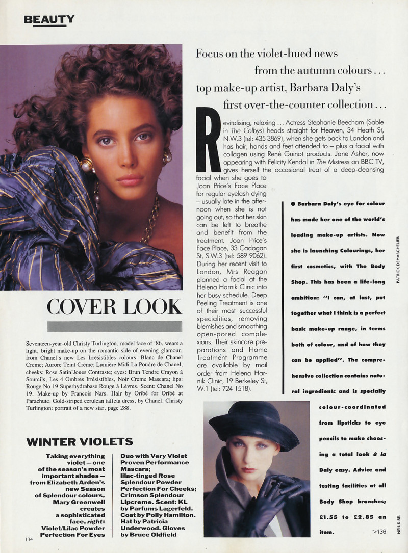 Christy Turlington featured in Beauty - Vogue\'s spy, October 1986