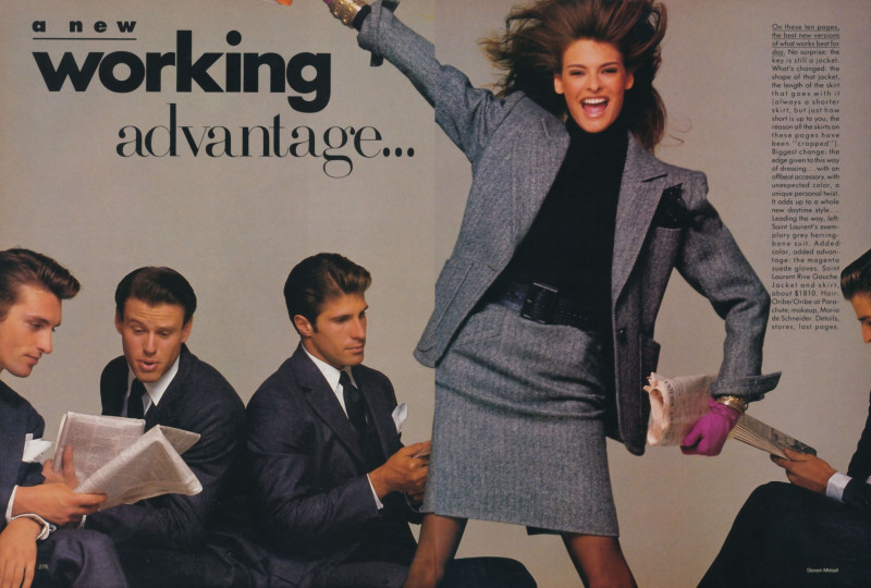 Christy Turlington featured in A new working advantage, August 1987