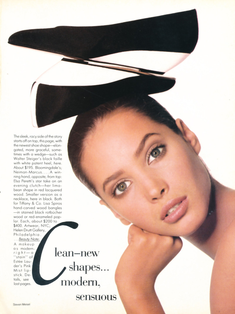 Christy Turlington featured in Accessories : The decorative edge, March 1987