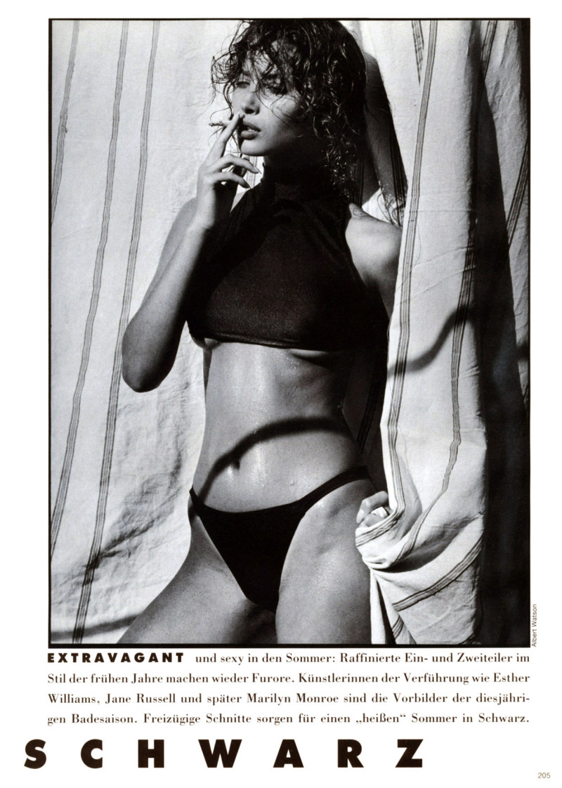 Christy Turlington featured in Die Braut tragt schwarz, July 1987