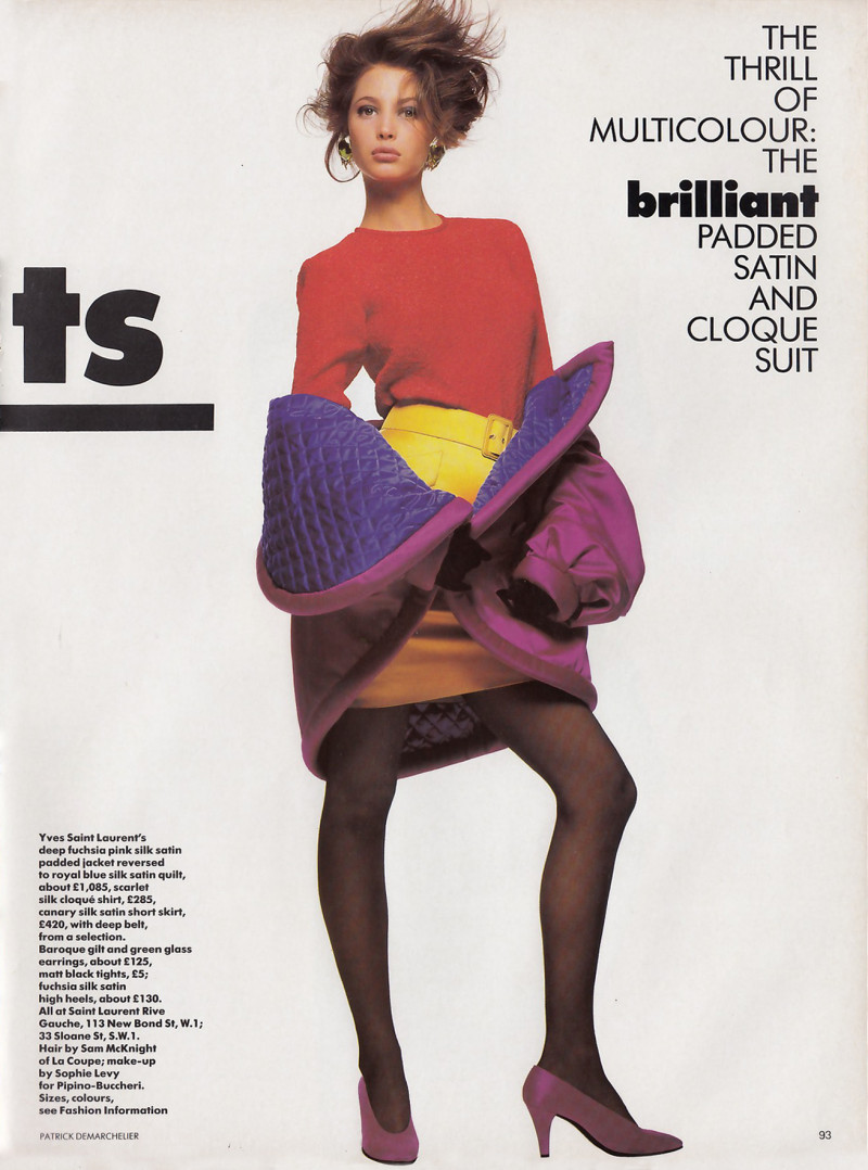 Christy Turlington featured in Fashion\'s key points, July 1987