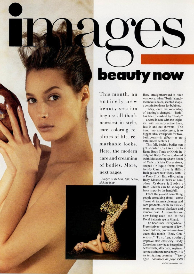 Christy Turlington featured in Images ... Beauty now, November 1987