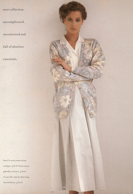 Christy Turlington featured in Next Collection, March 1987