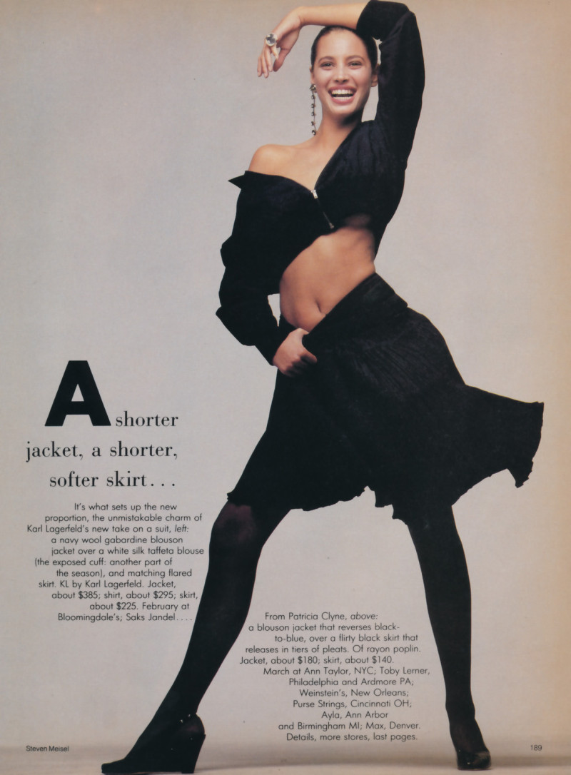 Christy Turlington featured in NY ... Legs, legs, legs, January 1987