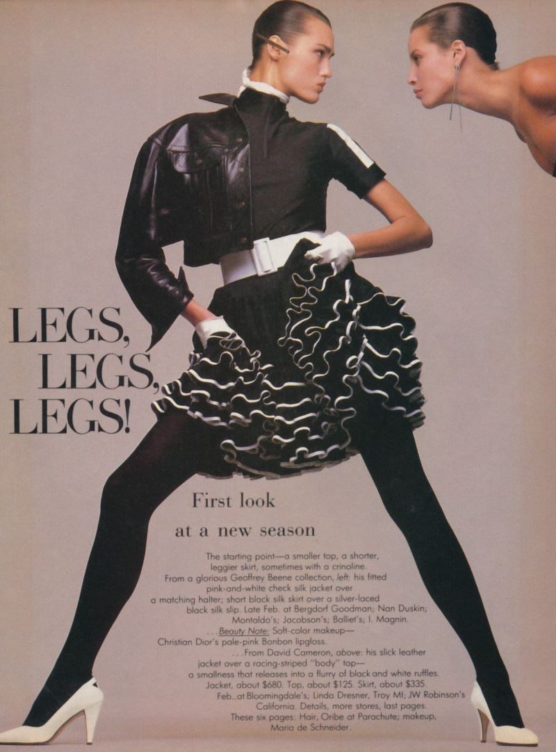 Christy Turlington featured in NY ... Legs, legs, legs, January 1987