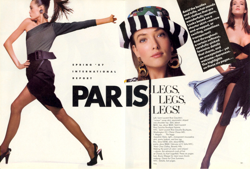 Christy Turlington featured in Paris ... Legs, legs, legs, January 1987