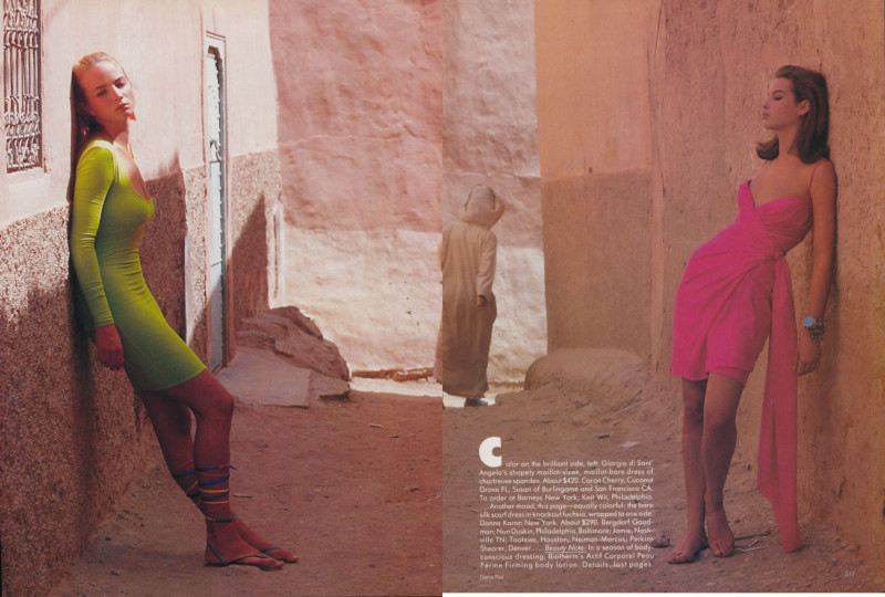 Christy Turlington featured in Shades of adventure, December 1987