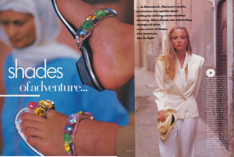 Christy Turlington featured in Shades of adventure, December 1987