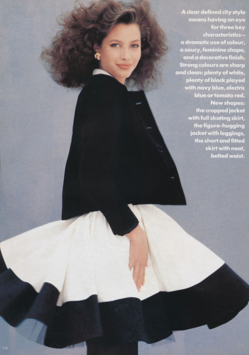 Christy Turlington featured in Short sharp contrast, October 1987