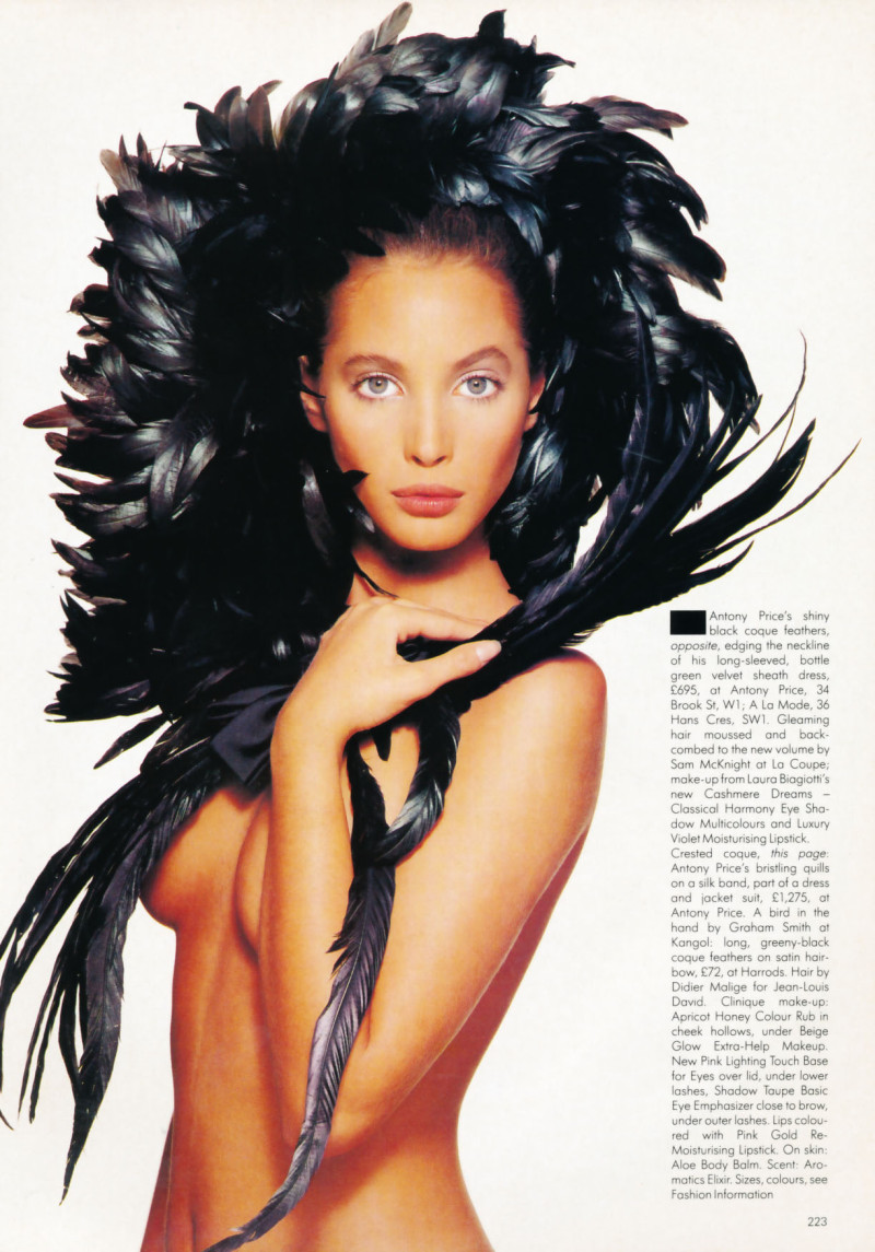 Christy Turlington featured in The cocktail party, December 1987