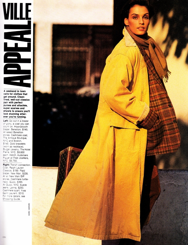 Christy Turlington featured in Ville appeal, February 1988