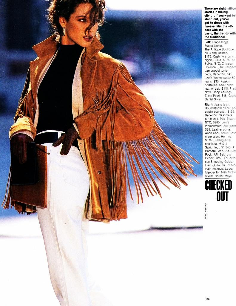 Christy Turlington featured in Ville appeal, February 1988