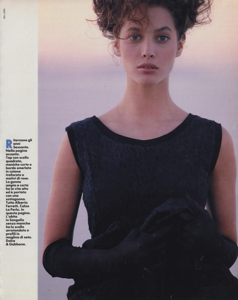 Christy Turlington featured in Nera e la notte, March 1988