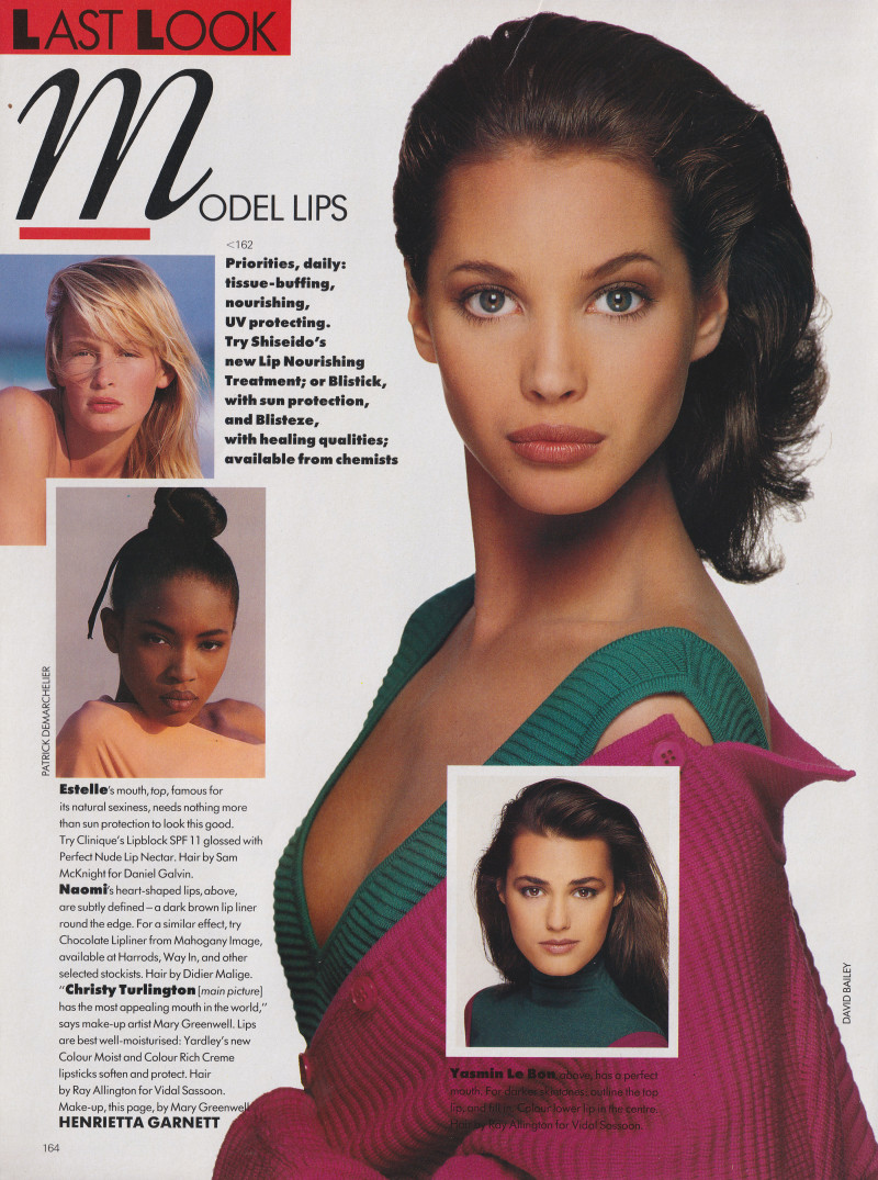 Christy Turlington featured in Model lips, July 1988