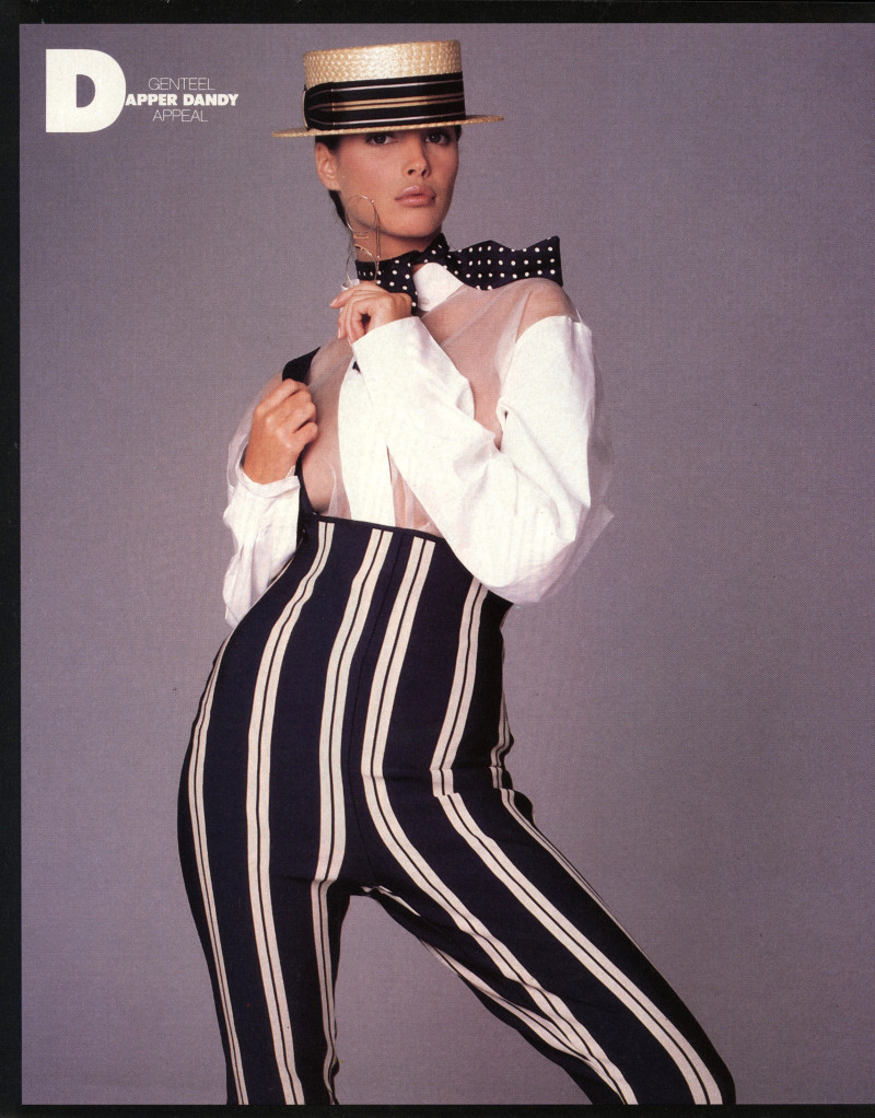 Christy Turlington featured in Genteel Dapper Dandy Appeal, April 1988