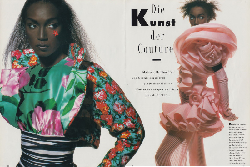 Katoucha Niane featured in Die Kunst der couture, July 1988