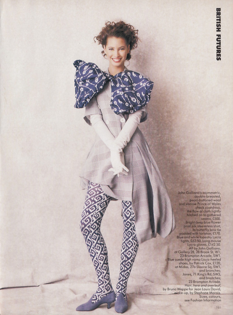 Christy Turlington featured in British futures , February 1988