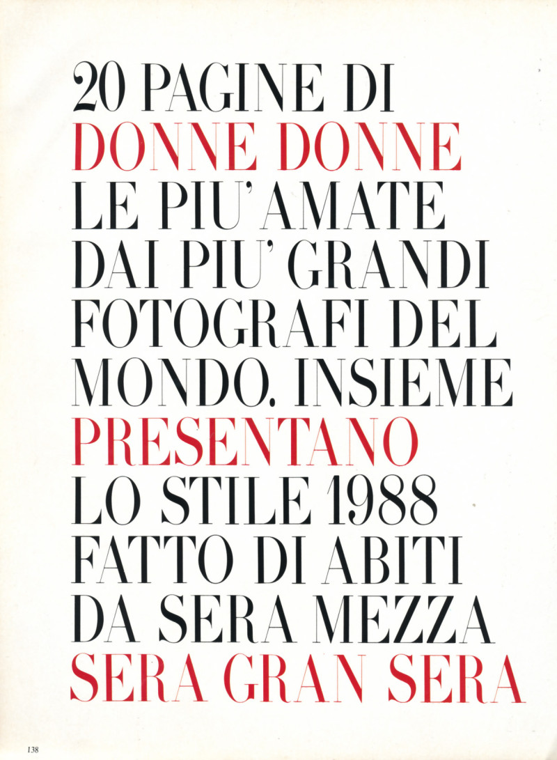 20 pagine di donne donne, December 1988