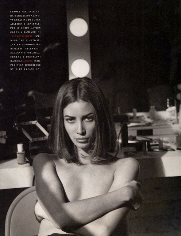 Christy Turlington featured in Bentornata Christy, October 1989