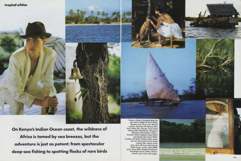 Christy Turlington featured in Tropical whites, May 1990