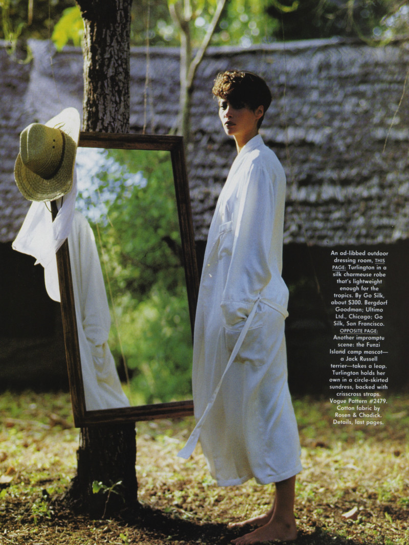 Christy Turlington featured in Tropical whites, May 1990