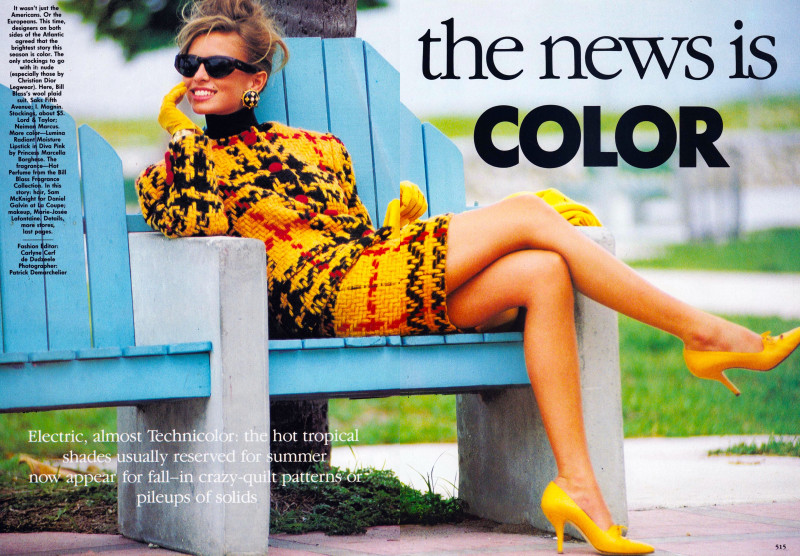 Christy Turlington featured in The news is color, September 1990