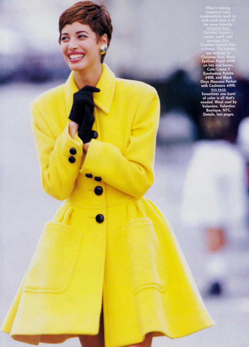 Christy Turlington featured in The news is color, September 1990