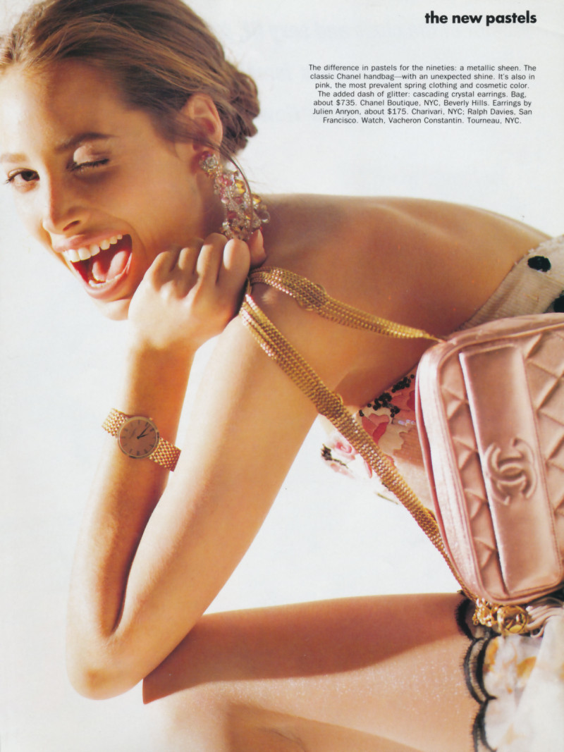 Christy Turlington featured in The new pastels, March 1990