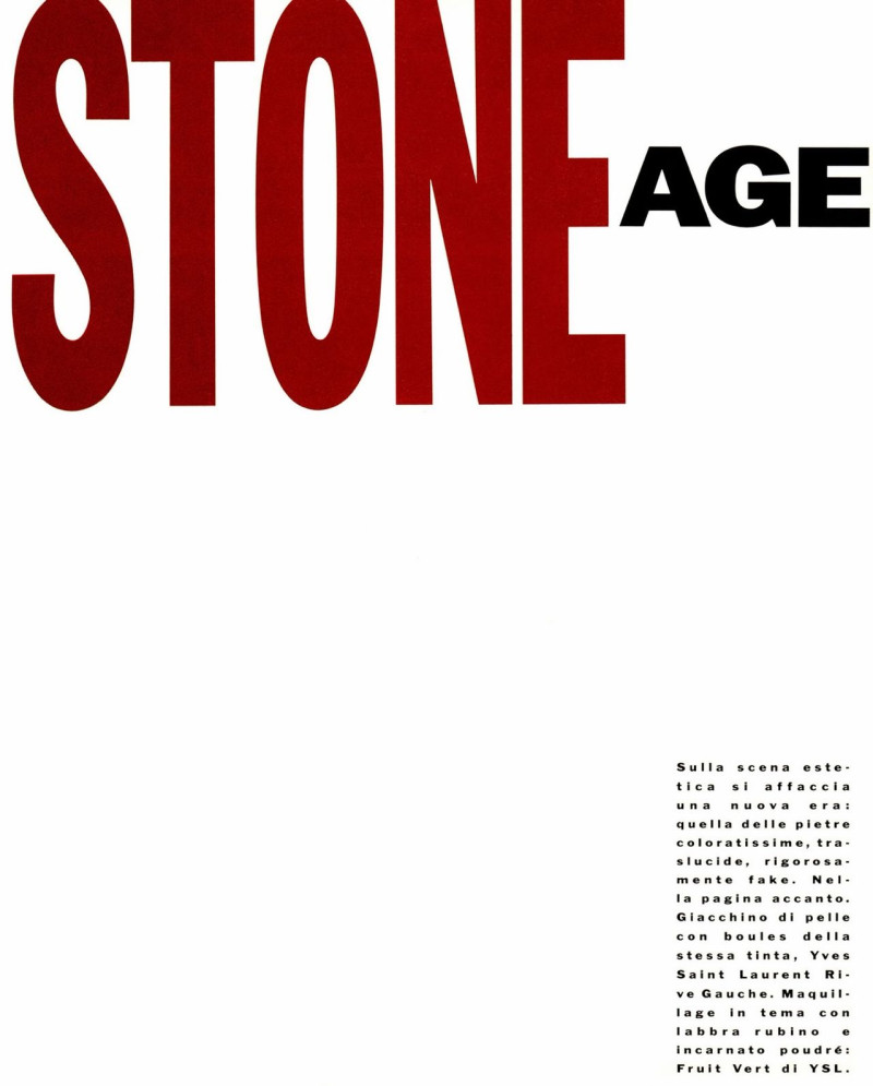 Stone age, March 1990