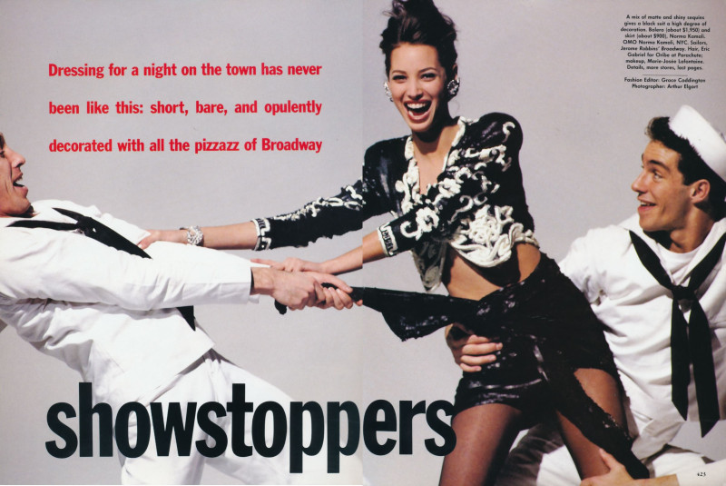 Christy Turlington featured in Showstoppers, March 1990