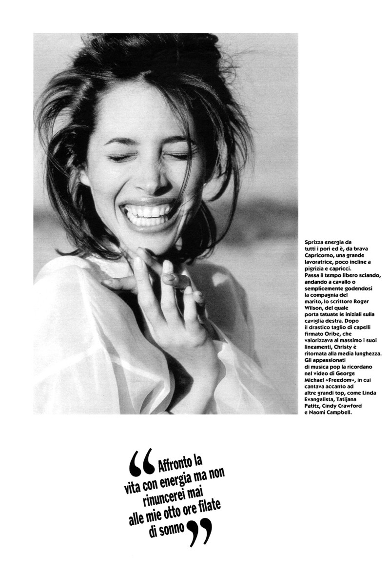 Christy Turlington featured in Semplicemente top, May 1990