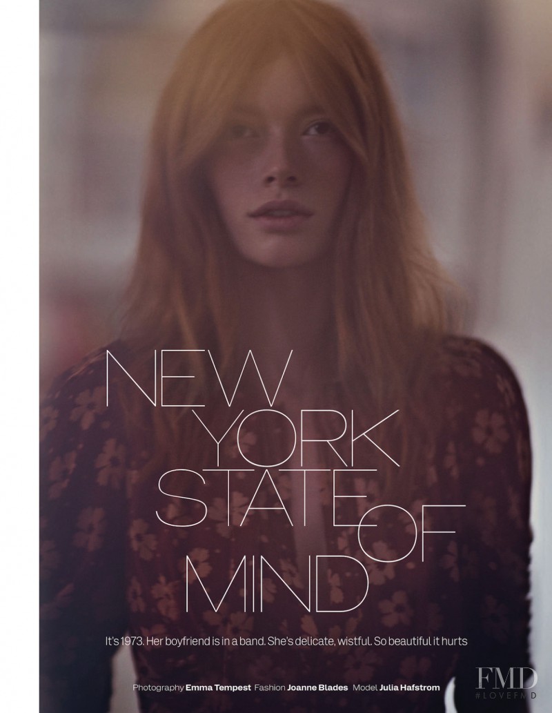 Julia Hafstrom featured in New York State Of Mind, May 2013