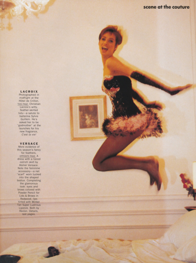 Christy Turlington featured in Scene at the couture, April 1990