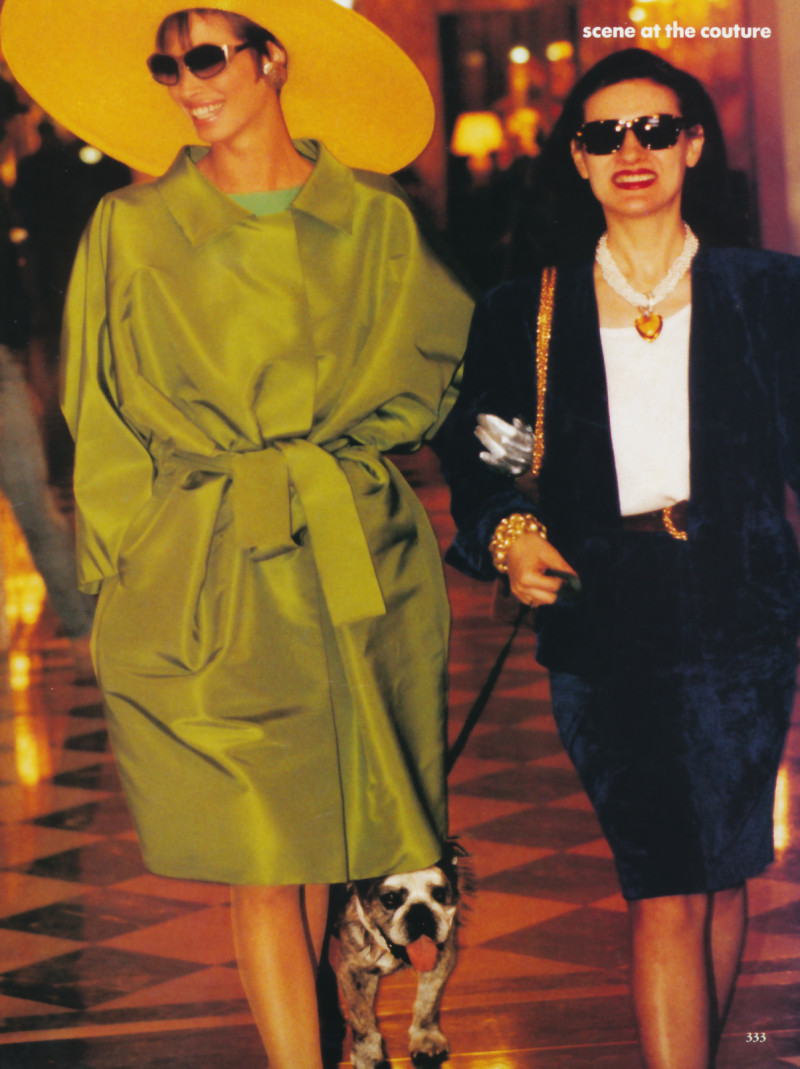 Christy Turlington featured in Scene at the couture, April 1990