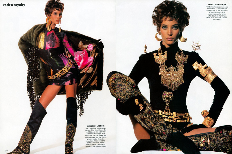 Christy Turlington featured in Rock\'n roll Royalty, March 1990