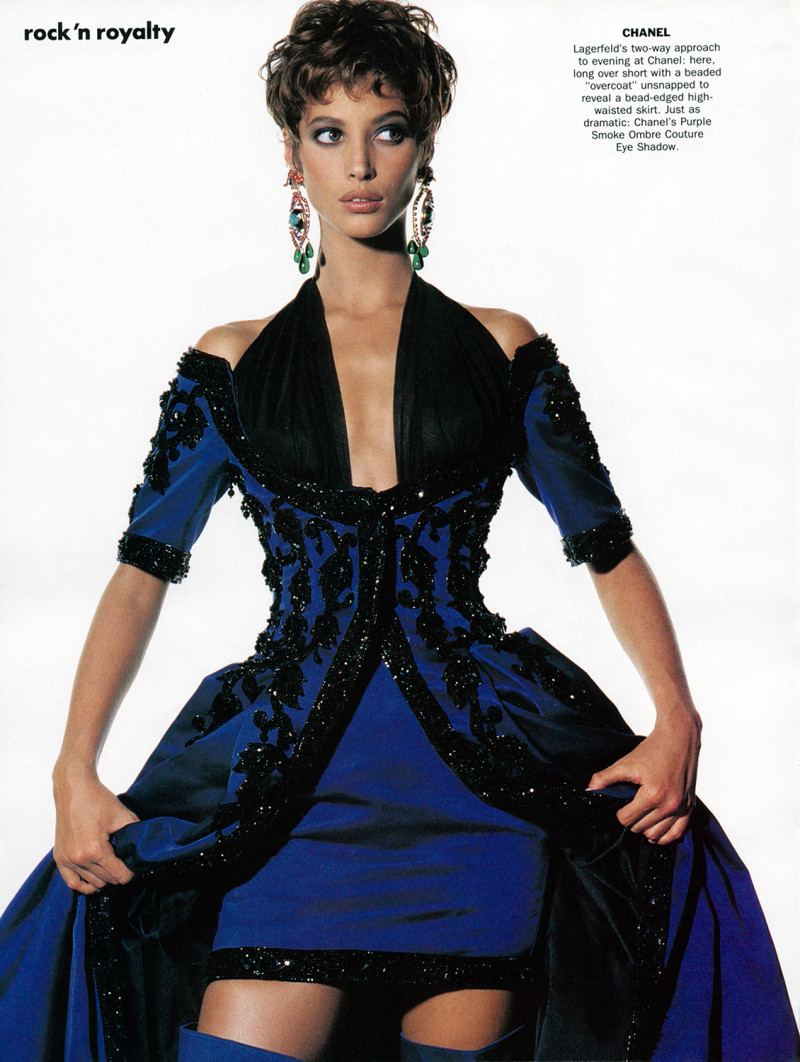 Christy Turlington featured in Rock\'n roll Royalty, March 1990