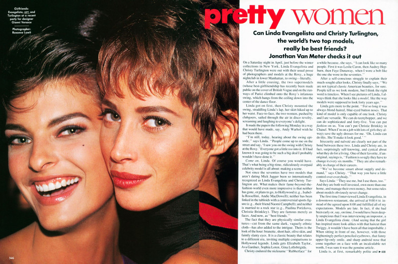 Christy Turlington featured in Pretty women, March 1990