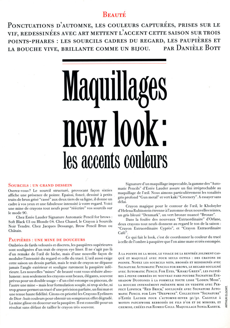 Maquillages new look, August 1990