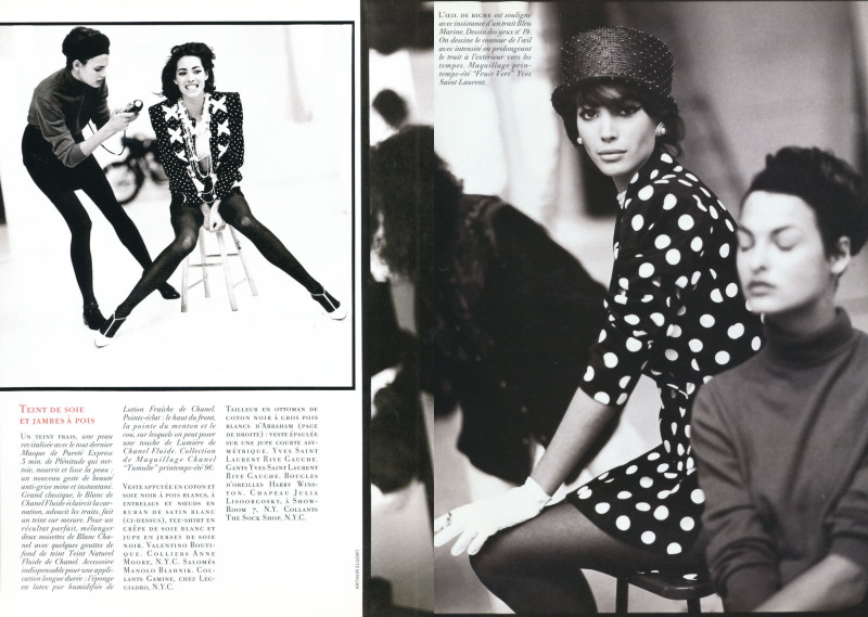 Christy Turlington featured in Les pois sont là, February 1990