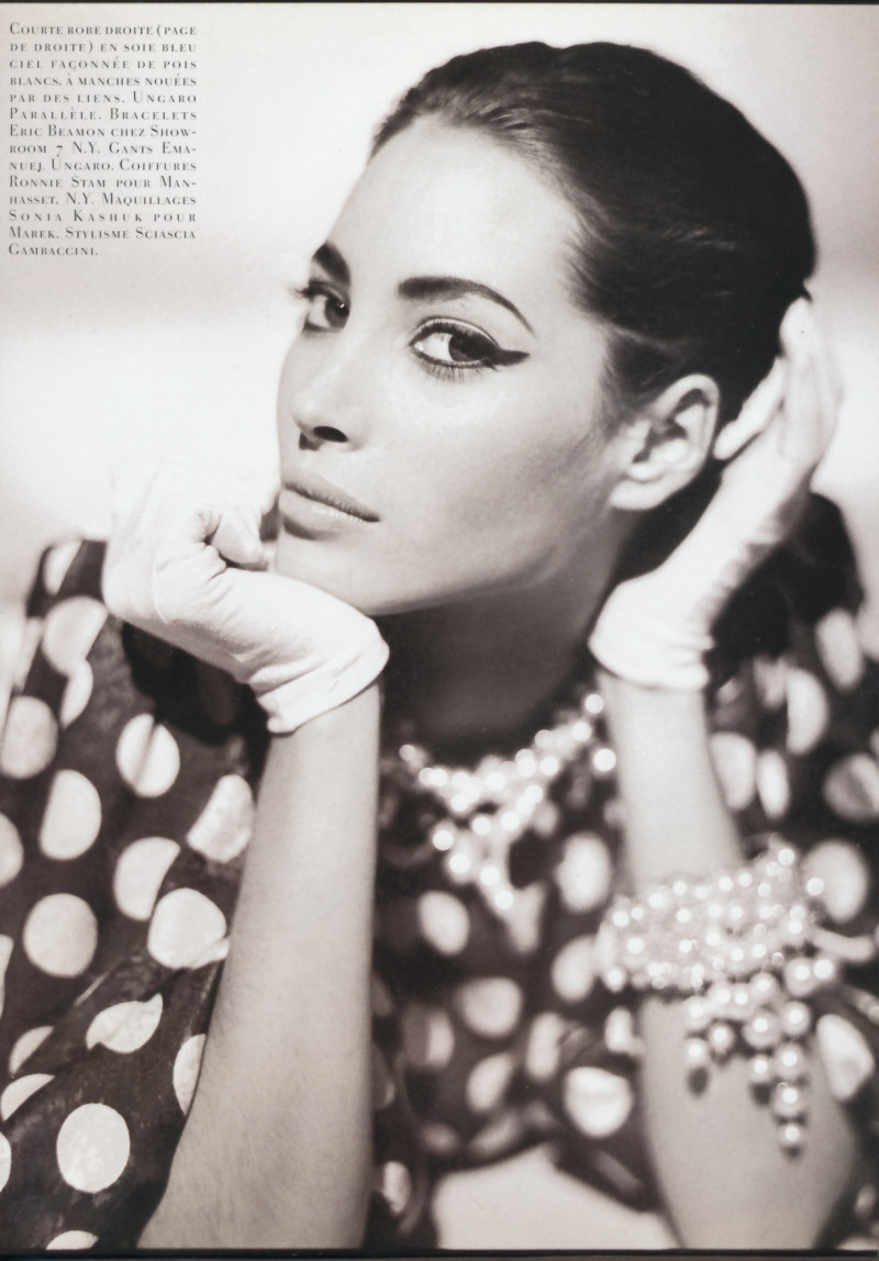 Christy Turlington featured in Les pois sont là, February 1990