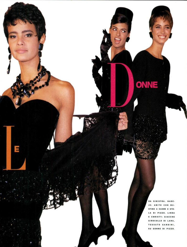 Christy Turlington featured in Le donne piu belle, September 1990