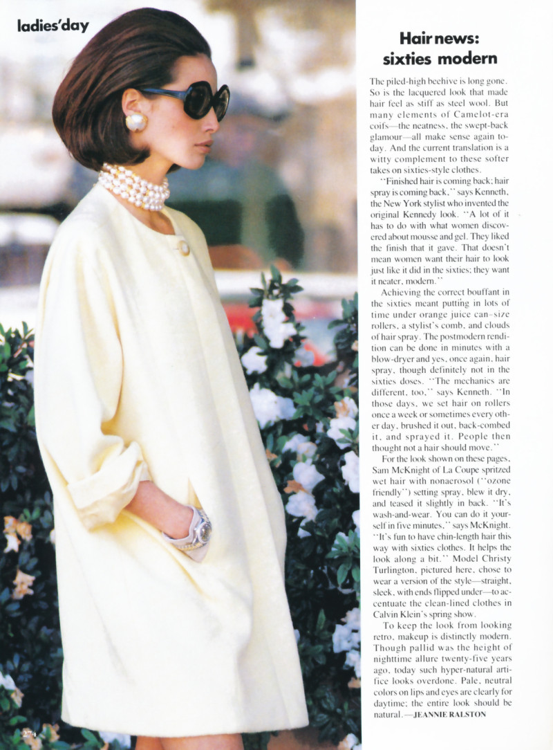 Christy Turlington featured in Ladies\'day, February 1990